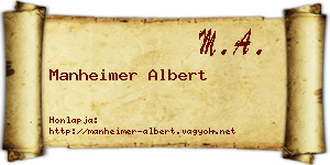 Manheimer Albert névjegykártya
