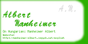 albert manheimer business card